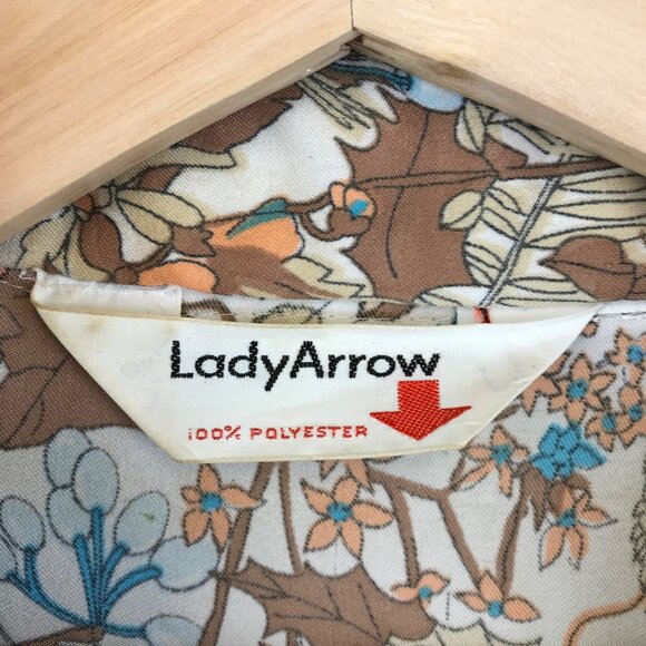 Vintage 1960s Women's LADY ARROW Floral Print Shirt size M - Picture 3 of 8
